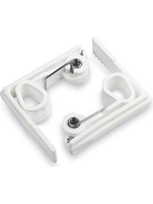 Storemax Masa Örtüsü Mandalı, Ayarlanabilir Plastik Tutma Klipsi, Yaylı Kıskaç, Beyaz (8)