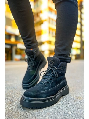 Zapatos CH225 Impacts Erkek Spor Günlük Bağcıklı Süet Bot Sst - Siyah