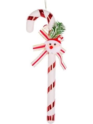 Storemax Yılbaşı Süsü Yılbaşı Dekorlu Baba Figürlü Kırmızı-Beyaz 8X29 Cm.