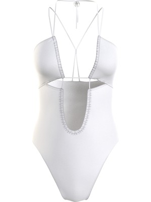 Calvin Klein Kadın Beyaz Calvin Klein One Pıece Kadın Beyaz Mayo