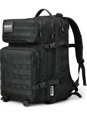 Haegs Taktik Sırt Çantası, Seyahat Çantası, Ordu Derecesinde Sağlam, Seyahat Sırt Çantası 45L -Siyah