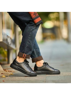 Birkan 699 Siyah %100 Hakiki Deri Ultra Rahat Günlük Erkek Ayakkabı