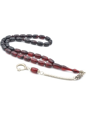 Murty99 Kaplama Kamçılı Kapsül Kesim Kırmızı Siyah Sıkma Kehribar Tesbih