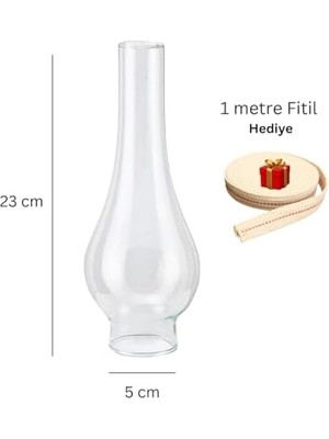 Storemax Gaz Lambası Camı No 14 Büyük Boy Kandiller Için 1 M Fitil Hediye