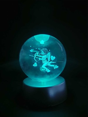 PremiumPort Renk Değiştiren LED Işıklı Cam Küre Gece Lambası, Dekoratif ve Hediyelik