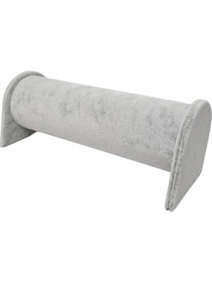 Özer Kutu Silindir Süet Bay& Bileklik,saat ve Kelepçe Standı(26 Cm) Gri