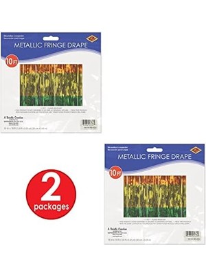 Storemax 1 Kat Metalik Püsküllü Perde, 2 Parça, 38 cm x 10 ', Çok Renkli