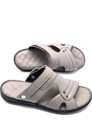 Derilax Hakiki Deri Tam Ortopedik Büyük Numara Erkek Terlik