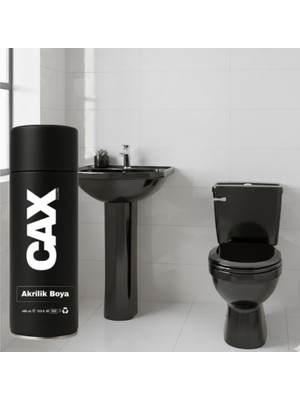 CAXCOLORS Cax Sprey Boya - Parlak Beyaz Lavabo Fayans ve Klozet Boyası - 400ML Suya Dayanıklı Akrilik Boya