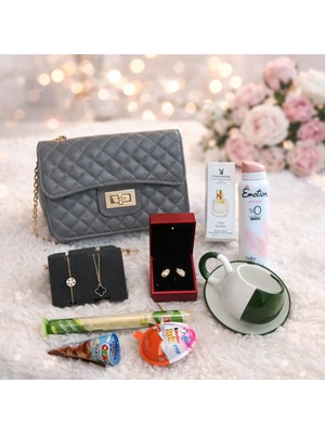 OEM Sevgililer Gününe Özel Çanta Takı ve  Kahve Fincanı Konsept Premium Hediye Kutusu