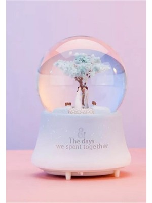 PremiumPort Büyük Boy Işıklı, Müzikli ve Püskürtmeli Kar Küresi - Hayat Ağacı Teması