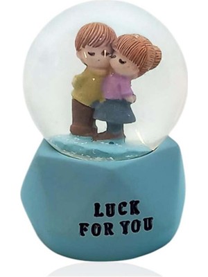 PremiumPort Sevgi Temalı Çift Işıklı Kar Küresi, Büyüleyici ve Sıcak Atmosfer Havası