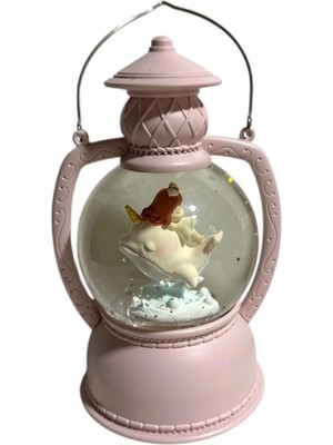 PremiumPort Balina ve Kız Figürlü Işıklı Sesli Gaz Lambası, Fanus, Dekorasyon Ürünü