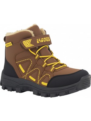 Elit Lagoos 604 Kahve Sarı Soğuk Geçirmez Cırtlı Erkek Çocuk Bot