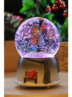 PremiumPort Renk Değiştiren Müzikli Otomatik Kar Motorlu Büyük Boy Kar Küresi