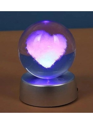 PremiumPort Renkli LED Işıklı Kristal Cam Küre, Şık ve Sıcak Atmosfer Için