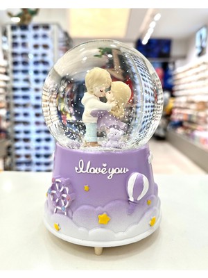 PremiumPort Işıklı Kar Küresi, 16 Cm, Sevgiliye Özel ve Hediyelik Tasarım