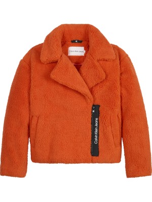 Calvin Klein Kadın Turuncu Calvin Klein Short Teddy Jacket Kadın Turuncu Mont