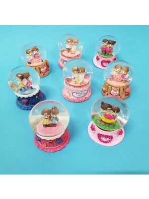 PremiumPort Işıklı Mini Kar Küresi, Sevgililer Günü ve Yılbaşı Hediye Süsü