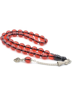 Murty99 Tilki Kuyruğu Kamçılı Küre Kesim Yeşil Sıkma Kehribar Tesbih 058