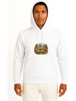 Bahriyeli Collection Kapüşonlu Bingöl Göğüs Baskılı Unisex Sweatshirt