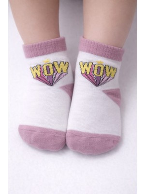 Yazı Baskılı Kız Çocuk Dikişsiz Çorap