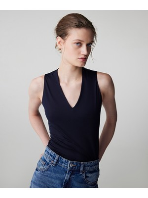 İpekyol V yaka basic tişört IS1260070042015