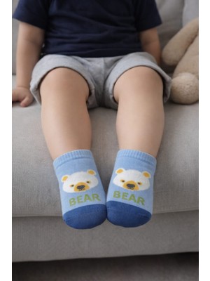 Gigi Giyim Bear Baskılı Abs Kaydırmaz Erkek Çocuk Çorap