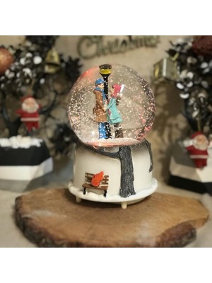 PremiumPort Işıklı Müzikli Orta Boy Romantik Kar Küresi, Şık ve Sıcacık Hediye