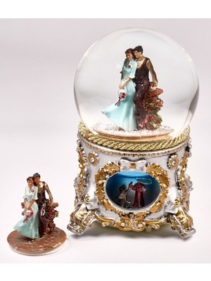 PremiumPort El Boyaması Kar Küresi, Müzikli ve Kendinden Üflemeli, Gül Bahçesi Temalı