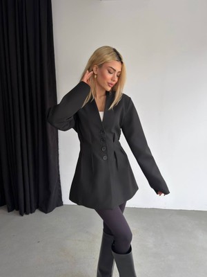 Narstorm Kadın Düğme Detaylı Blazer Ceket Elbise