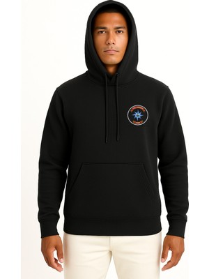 Bahriyeli Collection Kapüşonlu A594 Tcg Çubuklu Cep ve Sırt Baskılı Unisex Sweatshirt