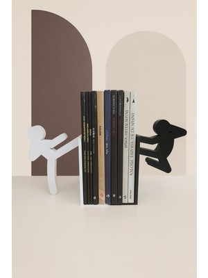 Todekora Karate Temalı Dekoratif Kitap Desteği 2'li Set Siyah Beyaz