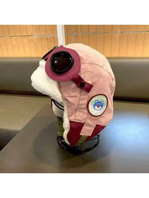 Milky Ada Toys Kışlık Pilot Gözlüklü Şapka Çocuklar Için Soğuk ve Rüzgardan Kulak Koruyuculu 4 Farklı Renk 2-10 Yaş