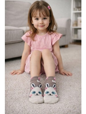 Gigi Giyim Tavşan Figürlü Kaydırmaz Kız Çocuk Çorap