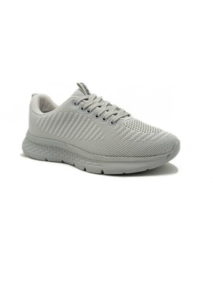Gdt Ayakkabı Volis Gri Renk Bağcıklı Triko Malzeme Kadın Spor Ayakkabı