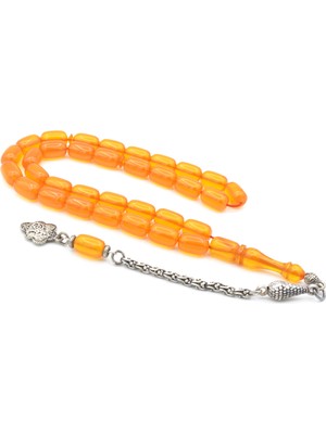 Murty99 Arnavut Kamçılı Kapsül Kesim Turuncu Sıkma Kehribar Tesbih 038