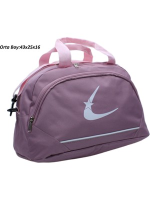 Harmela Lavanta Iki Bölmeli Uzun Askılı Unisex Kullanabilir Orta Boy Seyahat Fitnes ve Spor Çantası