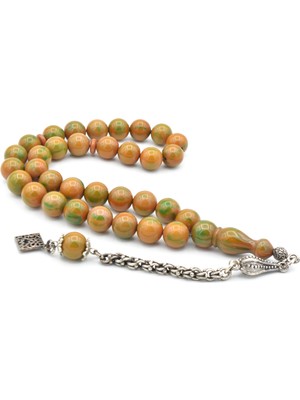 Murty99 Arnavut Kamçılı Küre Kesim Sarı Yeşil Sıkma Kehribar Tesbih 035