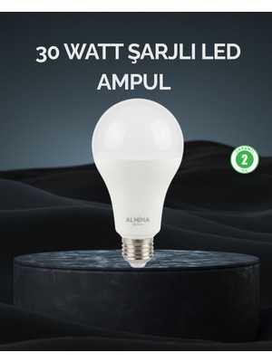 Zero Land Techmrt Şarjlı LED Ampul 30 Watt Soğuk Beyaz