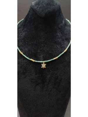 KirLinova Kaplumbağa Figür Detaylı Boncuklu Kadın Kolye