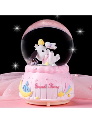 PremiumPort Sevimli Köpek Büyük Boy Kar Küresi Işıklı ve Müzikli, Püskürtmeli