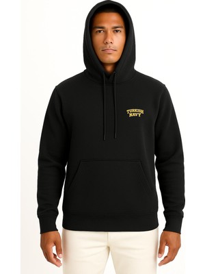 Bahriyeli Collection Kapüşonlu Turkish Navy Yazı Cep ve Sırt Baskılı Unisex Sweatshirt