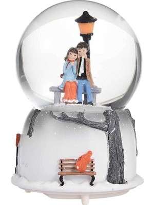 PremiumPort Sevgili Püskürtmeli Mega Boy Kar Küresi Işıklı Müzikli Kış Masalı