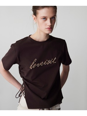 İpekyol Slogan aplikeli tişört IS1260070045074