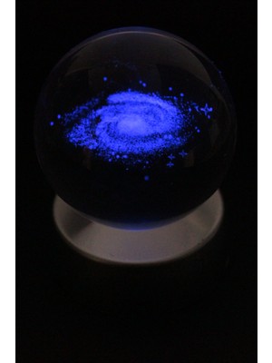 PremiumPort Şeffaf Cam Küre, Işıklı Samanyolu Dekor, Hediye ve Süs Parçası