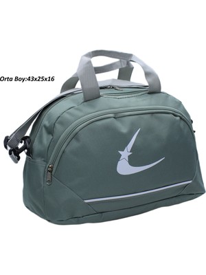 Harmela Siyah Iki Bölmeli Uzun Askılı Unisex Kullanabilir Orta Boy Seyahat Fitnes ve Spor Çantası