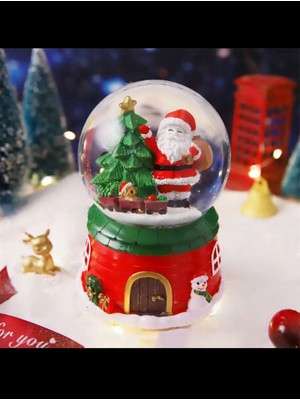 PremiumPort Yılbaşı Temalı Otomatik Işıklı ve Müzikli Kar Küresi, Şık ve Eğlenceli