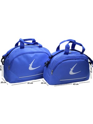 Harmela Unisex Iki Bölmeli Uzun Askılı Kadın ve Erkek Kullanabilir Ikili Set Seyahat Fitness ve Spor Çantası