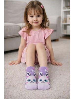 Gigi Giyim Tavşan Figürlü Kaydırmaz Kız Çocuk Çorap